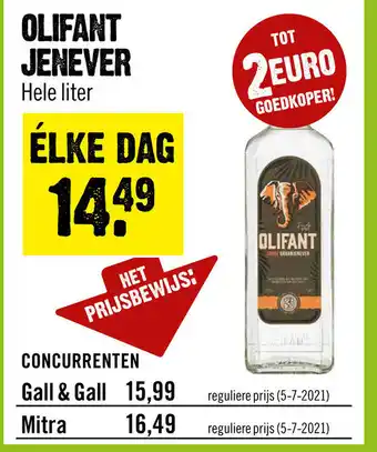 Dirck 3 Olifant Jonge Graanjenever 1L aanbieding