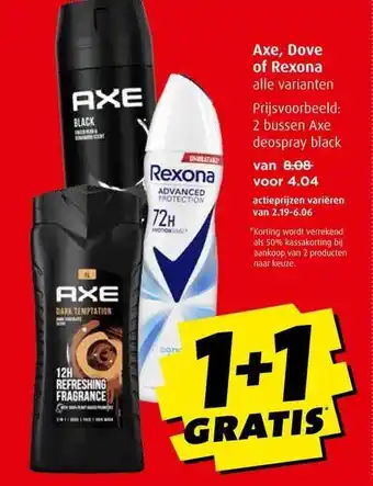 Boni Axe, dove of rexona aanbieding