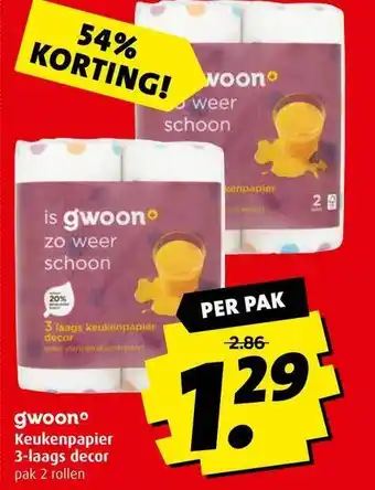 Boni G'woon keukenpapier 3-laags decor aanbieding