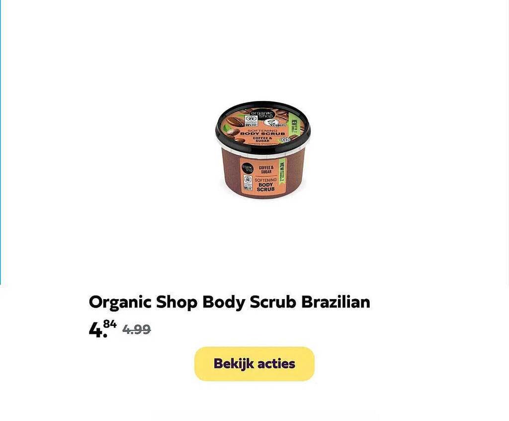 Organic shop body scrub brazilian aanbieding bij Plein.nl