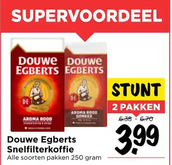 Vomar Voordeelmarkt Douwe egberts snelfilterkoffie 250 gram aanbieding