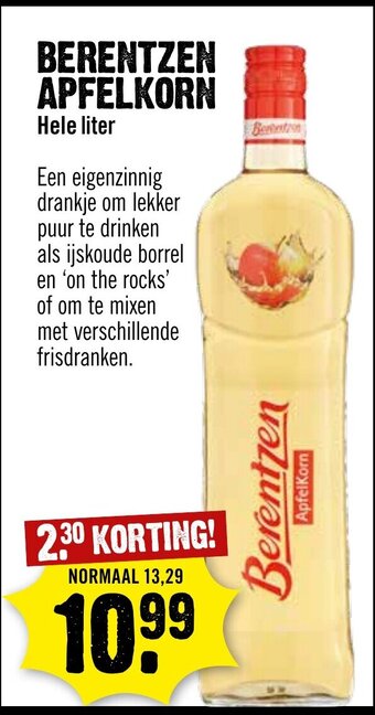 Dirck 3 Berentzen Apfelkorn aanbieding