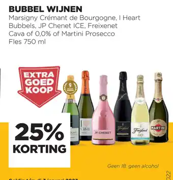 Jumbo Bubbel wijnen 750ml aanbieding