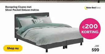 Beter Bed Boxspring cisano met silver pocket deluxe matras aanbieding