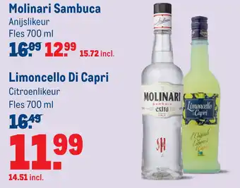 Makro Molinari sambuca 700ml aanbieding