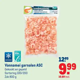 Makro Vannamei garnalen ASC 800g aanbieding