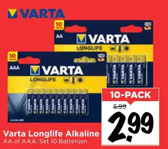 Vomar Voordeelmarkt Varta longlife alkaline aanbieding