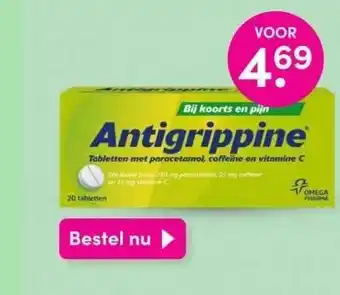 DA Antigrippine tabletten met paracetamol, coffeïne en vitamine c aanbieding