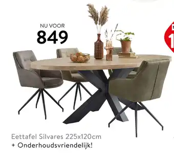 Profijt Meubel Eettafel silvares 225 x 120cm + onderhoudsvriendelijk aanbieding