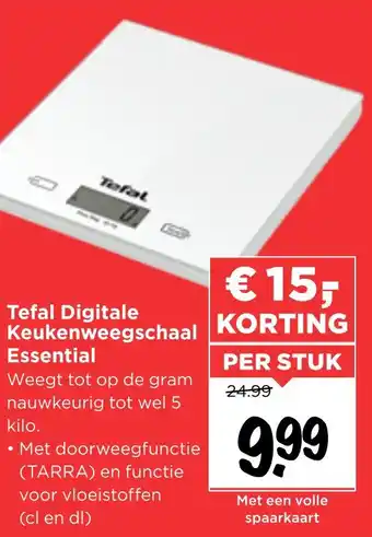 Vomar Voordeelmarkt Tefal Digitale Keukenweegschaal Essential aanbieding