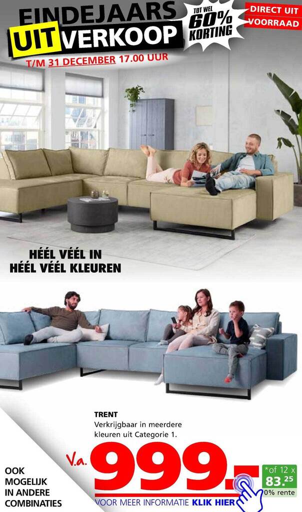 Trent hoekbank aanbieding bij Seats and Sofas