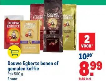 Makro Douwe egberts bonen of gemalen koffie 500gram aanbieding