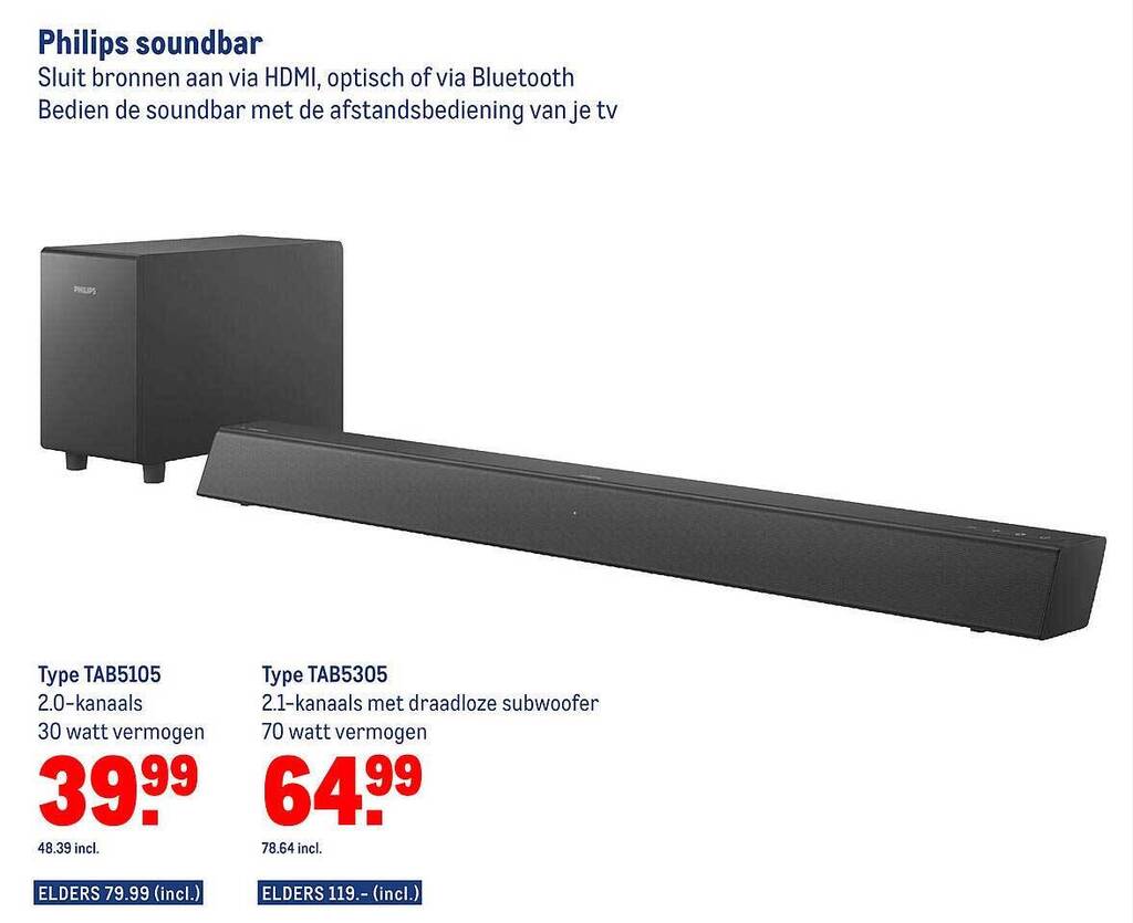 Philips soundbar aanbieding bij Makro