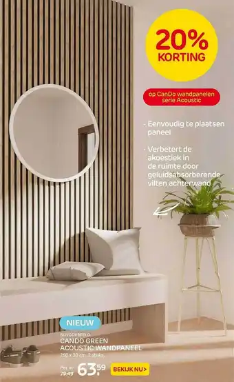 Praxis Candi green accoustic wandpaneel aanbieding