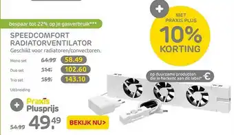 Praxis Speedcomfort radiatorventilator aanbieding