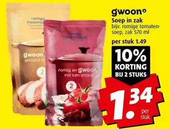 Boni Gwoon soep in zak aanbieding