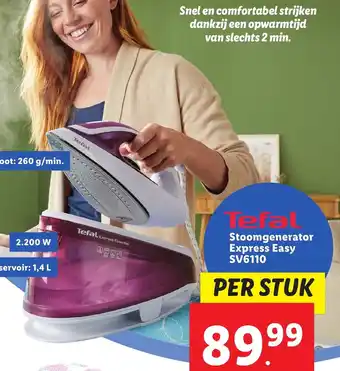 Lidl Tefal stoomgenerator express easy SV6110 per stuk aanbieding