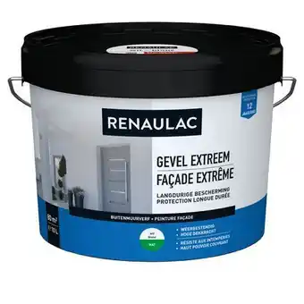 Praxis Renaulac buitenmuurverf gevel extreem mat wit 10l aanbieding