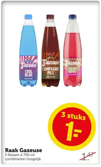 Coop Raak gazeuse 3 flessen a 750ml 3 stuks aanbieding