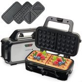 Bol.com Kitchenbrothers 3-in-1 wafelijzer - tosti appar... aanbieding