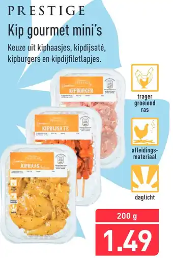 ALDI Kip gourmet mini's 200g aanbieding