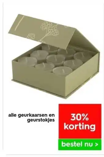 HEMA Alle geurkaarsen en geurstokjes aanbieding