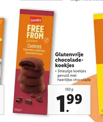 Lidl Sondey Glutenvrije chocolade-koekjes 150 g aanbieding