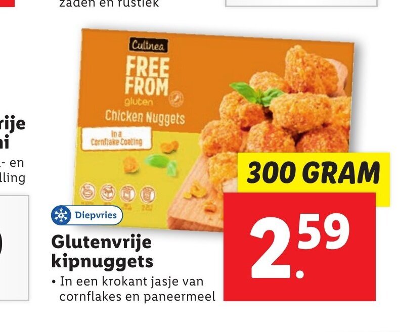 Glutenvrije kipnuggets 300 gram aanbieding bij Lidl