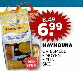 Sahan Supermarkten Maymouna griesmeel moyen of fijn 5kg aanbieding