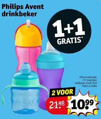 Kruidvat Philips avent drinkbeker 1+1 gratis aanbieding