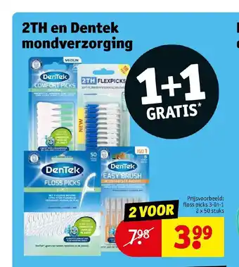 Kruidvat 2th en dentek mondverzorging 50 stuks 1+1 gratis aanbieding