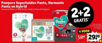 Kruidvat Pampers superhelden pants, harmonie pants hybrid baby dry superheld pants maat 6 19 stuks 2+2 gratis aanbieding