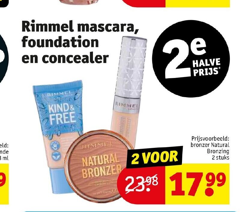 Rimmel mascara foundation en concealer bronzer natural bronzing 2 stuks