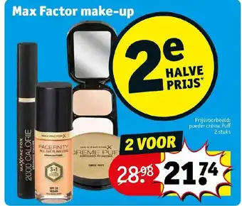 Kruidvat Max factor make-up poeder creme puff 2 stuks aanbieding