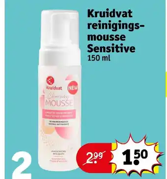 Kruidvat Reinigingsmousse sensitive 150ml aanbieding