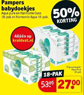 Kruidvat Pampers babydoekjes 18-pak aanbieding