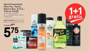 Etos Alle Schwarzkopf, gliss kur, syoss, nature box, N.A.E., taft en got2B 200ml aanbieding