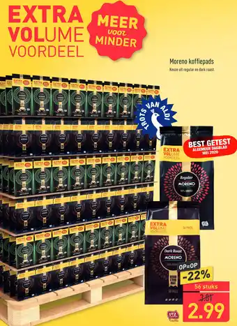 ALDI Moreno koffiepads aanbieding