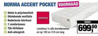 Matrasconcurrent Norma accent pocket aanbieding