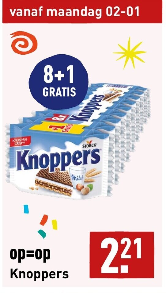 Knoppers 8+1 gratis aanbieding bij ALDI
