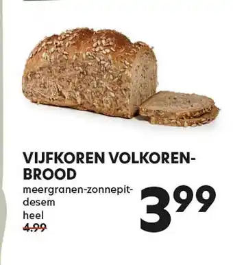 Natuurwinkel Vijfkoren volkoren brood aanbieding