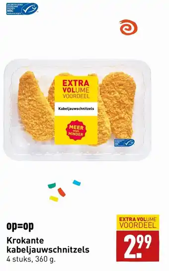 ALDI Krokante kabeljauwschnitzels 4 stuks 360g aanbieding