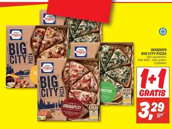 Dekamarkt Wagner big city pizza 400-445g 1+1 gratis aanbieding