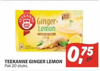 Dekamarkt Teekanne ginger lemon 20 stuks aanbieding