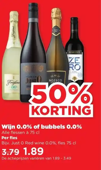 PLUS Wijn 0.0% of bubbles 0,0% aanbieding