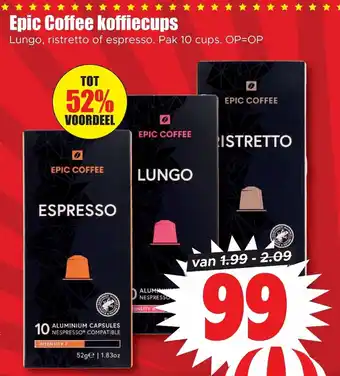 Dirk Epic Coffee koffiecups aanbieding