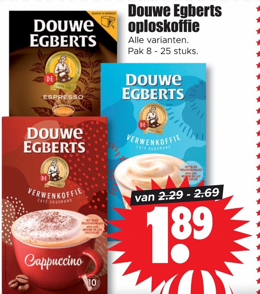 Douwe Egbert oploskoffie aanbieding bij Dirk