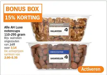 Albert Heijn Alle ah luxe notencups 110-295 gram aanbieding