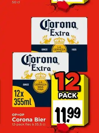 Vomar Voordeelmarkt Corona Bier 12-pack fles a 35,5 cl aanbieding