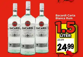 Vomar Voordeelmarkt Bacardi Carta Blanca Rum 1.5 liter aanbieding